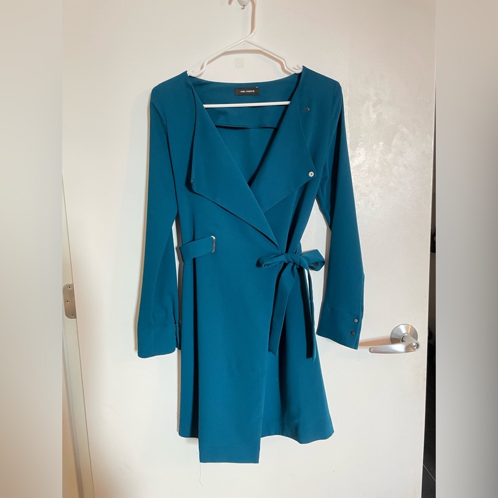 Cop.Copine Teal Long Sleeve Dress